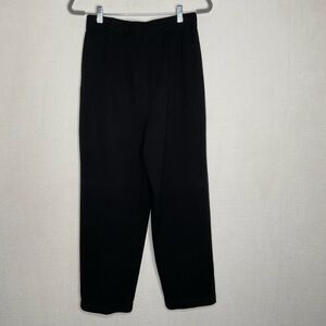 St John Basics‎ Santana Knit Pants Black Pockets Pleated Front Size 8